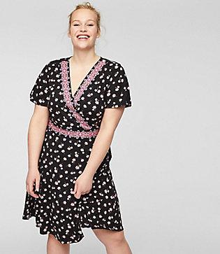 Loft Plus Border Floral Wrap Dress