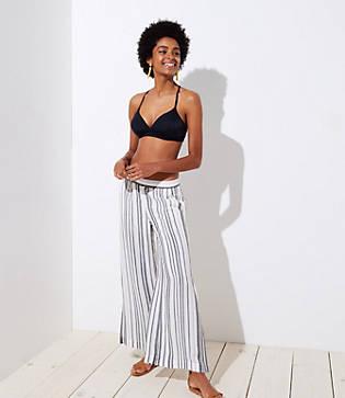 Loft Beach Striped Slit Pants