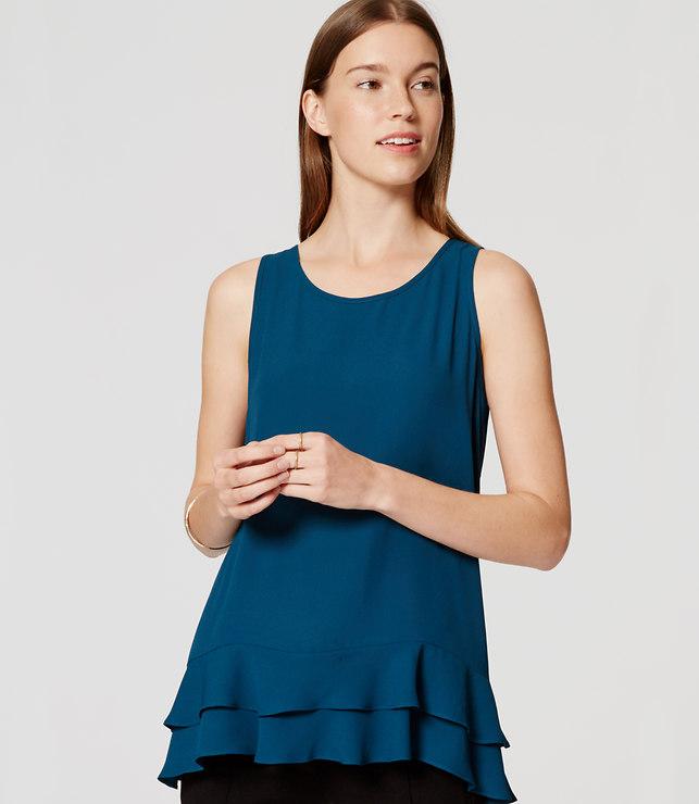 Loft Double Peplum Shell