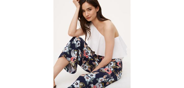 Loft Summer Floral Fluid Pants