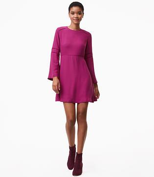 Loft Cutout Bell Sleeve Flare Dress