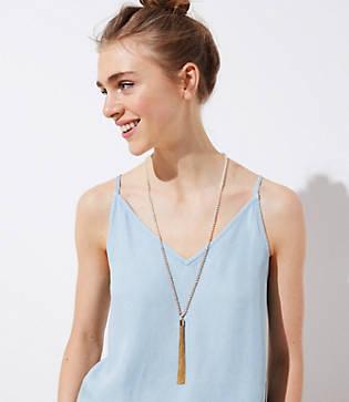 Loft Tassel Beaded Necklace