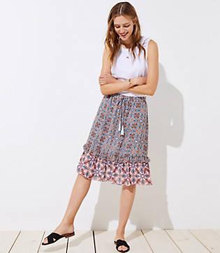 Loft Boho Mosaic Midi Skirt