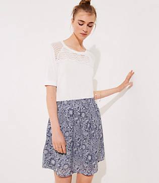 Loft Floral Pocket Pull On Skirt