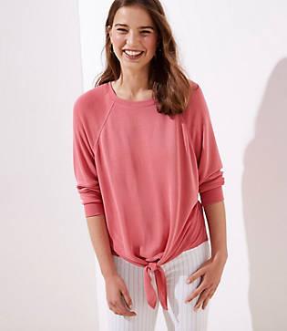 Loft Tie Hem Sweatshirt