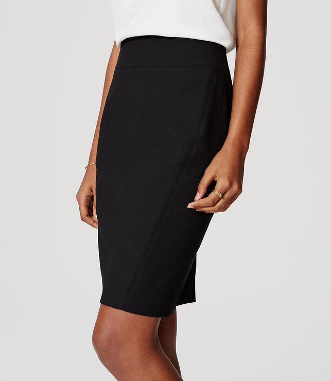 Loft Curvy Seamed Scuba Pencil Skirt