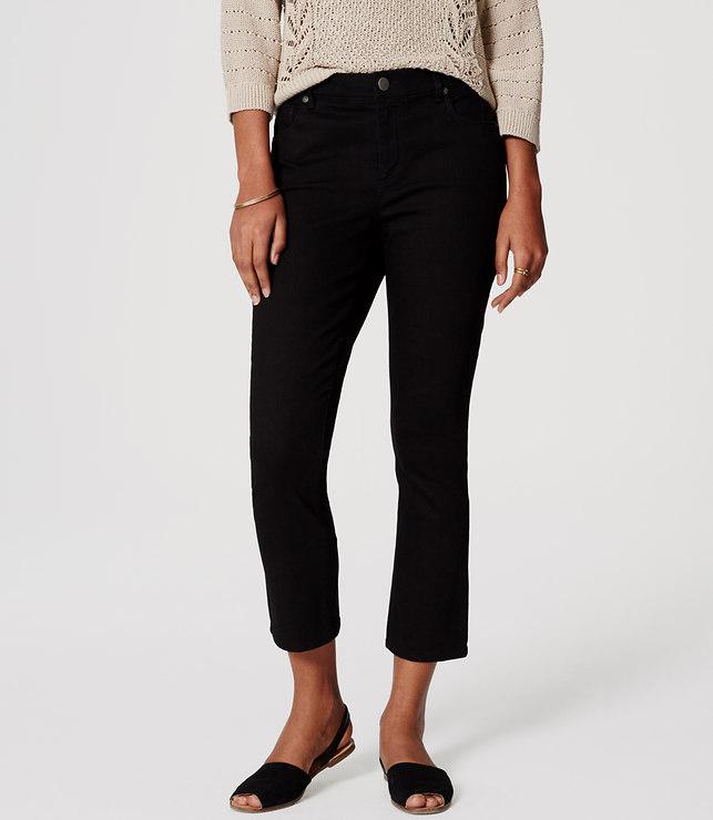 Loft Modern Kick Crop Jeans In Black