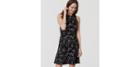 Loft Sketched Floral Flare Dress