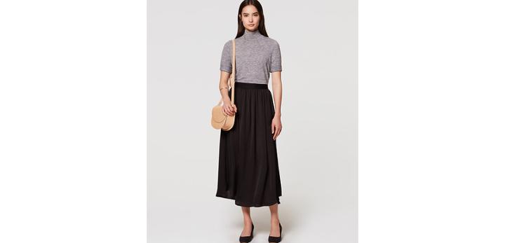 Loft Gathered Maxi Skirt