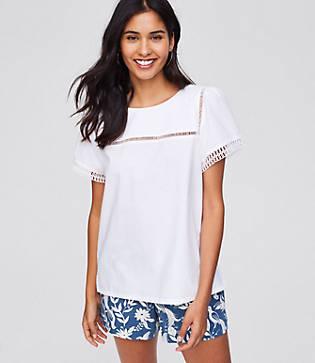 Loft Lacy Cutout Top
