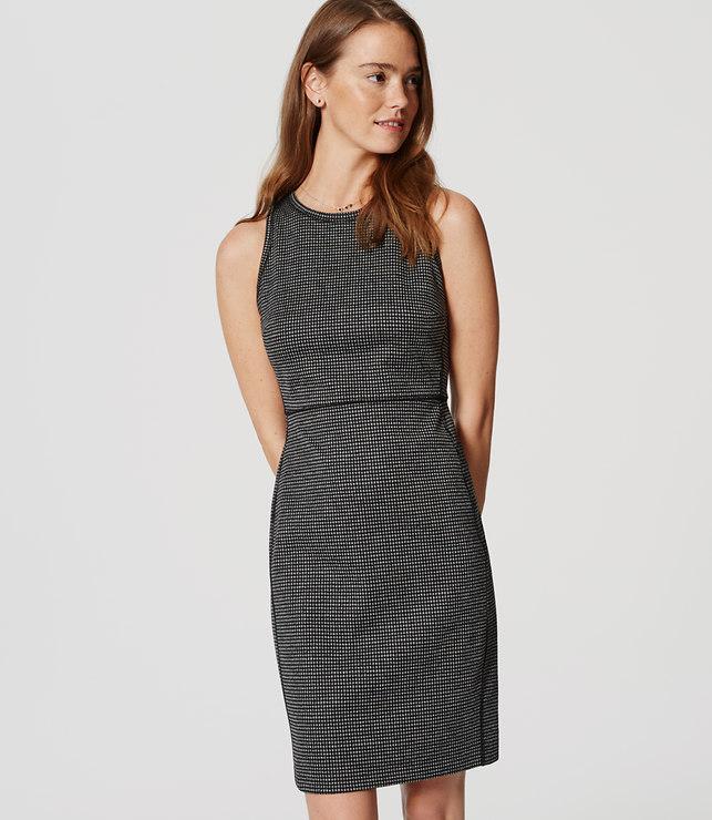 Loft Houndstooth Sheath Dress