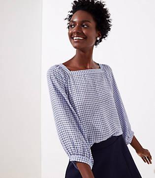 Loft Floral Square Neck Blouse