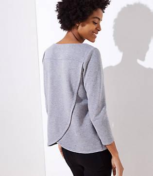Loft Flecked Crossover Back Sweatshirt