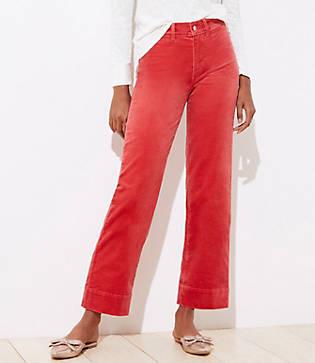 Loft Velvet Slim Wide Leg Pants