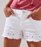 Loft Eyelet Cuff Denim Shorts