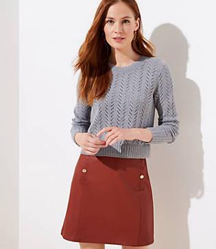 Loft Chevron Cropped Sweater