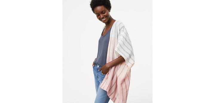 Loft Ombre Striped Poncho