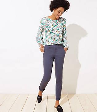 Loft Roll Cuff Girlfriend Chinos
