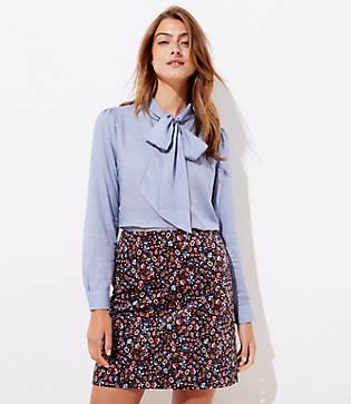 Loft Velvet Shift Skirt