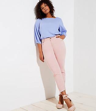 Loft Plus Skinny Crop Jeans In Railroad Red