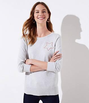 Loft Shimmer Star Sweater