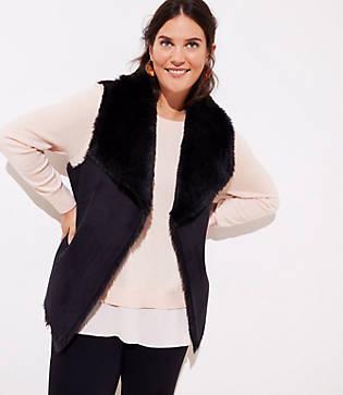 Loft Plus Faux Shearling Vest