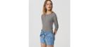 Loft Chambray Safari Shorts In Light Indigo Wash