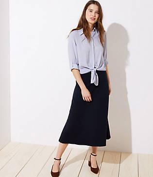 Loft Knit Pull On A-line Skirt