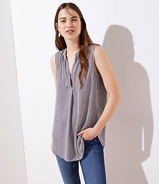 Loft Striped Tunic Shell