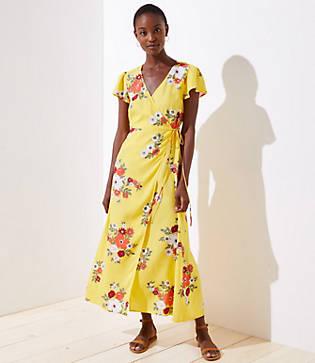 Loft Beach Floral Wrap Dress