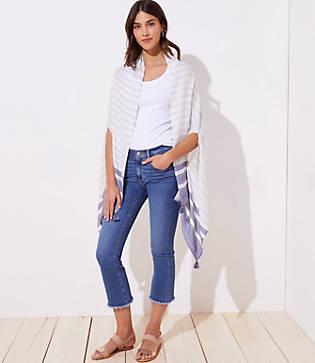 Loft Tasseled Mixed Stripe Scarf