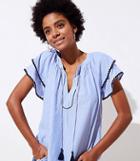 Loft Stripe Layered Cuff Tassel Top