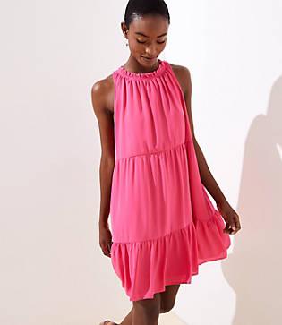 Loft Tiered Swing Pocket Dress