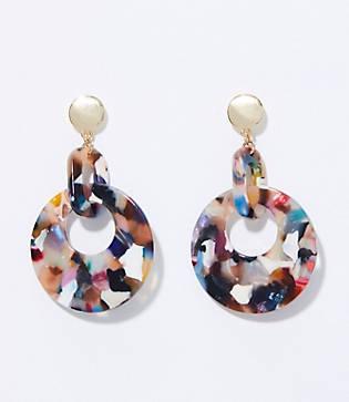 Loft Resin Linked Loop Drop Earrings