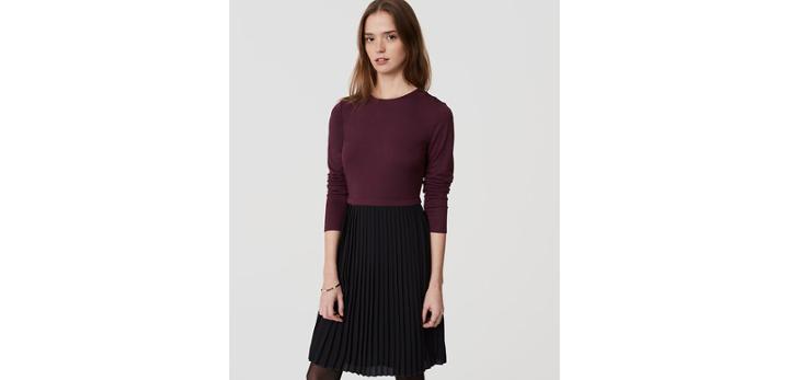 Loft Pleated Skirt Dress