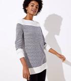 Loft Striped Speckled Boatneck Tunic Sweater