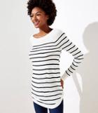 Loft Striped Luxe Knit Shirttail Tunic Sweater