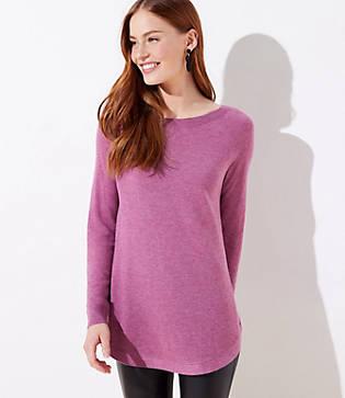 Loft Luxe Knit Shirttail Tunic Sweater