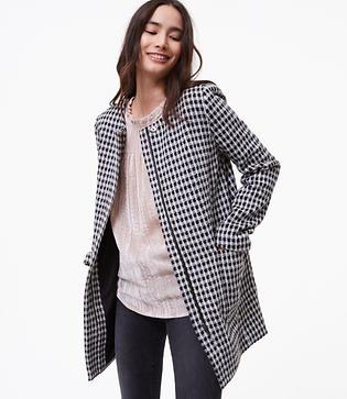 Loft Brushed Check Coat