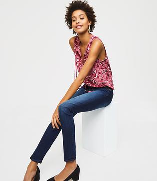Loft Modern Skinny Jeans In Rich Dark Indigo Wash