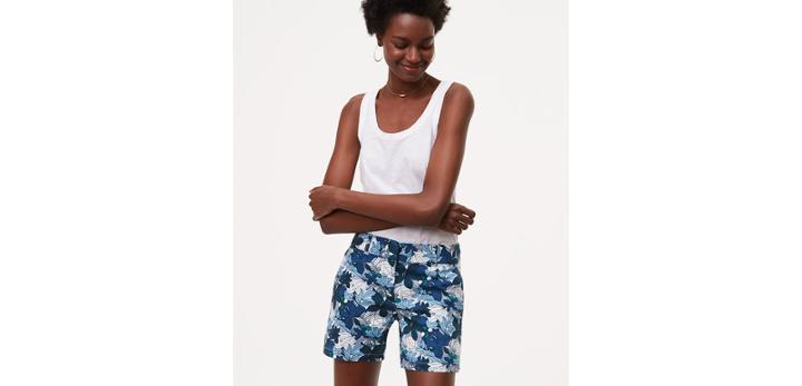 Loft Hibiscus Riviera Shorts With 6 Inseam