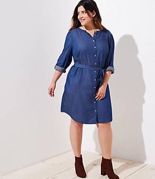 Loft Plus Chambray Shirtdress