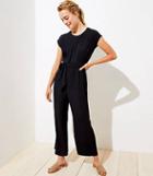 Loft V-back Tie Waist Jumpsuit