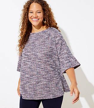 Loft Plus Boucle Bell Cuff Top