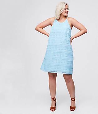 Loft Plus Mosaic Lace Halter Swing Dress