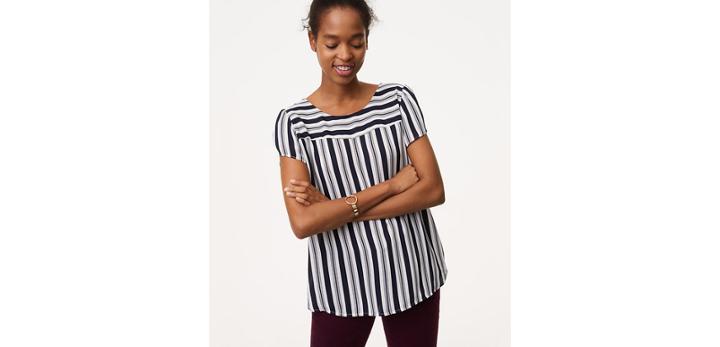 Loft Striped Bar Back Clean Tee