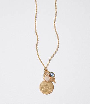 Loft Stone Disc Cluster Pendant Necklace