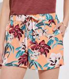 Loft Tropical Floral Tie Waist Fluid Shorts