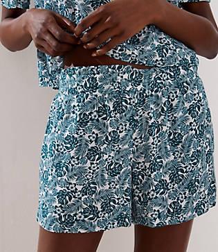 Loft Beach Floral Ruffled Pull On Shorts