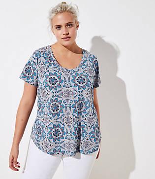 Loft Plus Floral Vintage Soft Tee